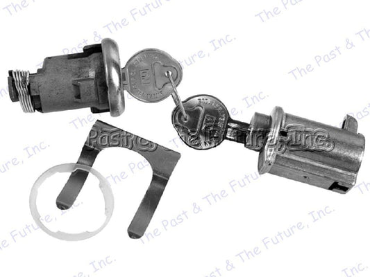 61 62 Impala Trunk & Glove Box Lock Kit - Pear Head Key - Original IMLS6162-2