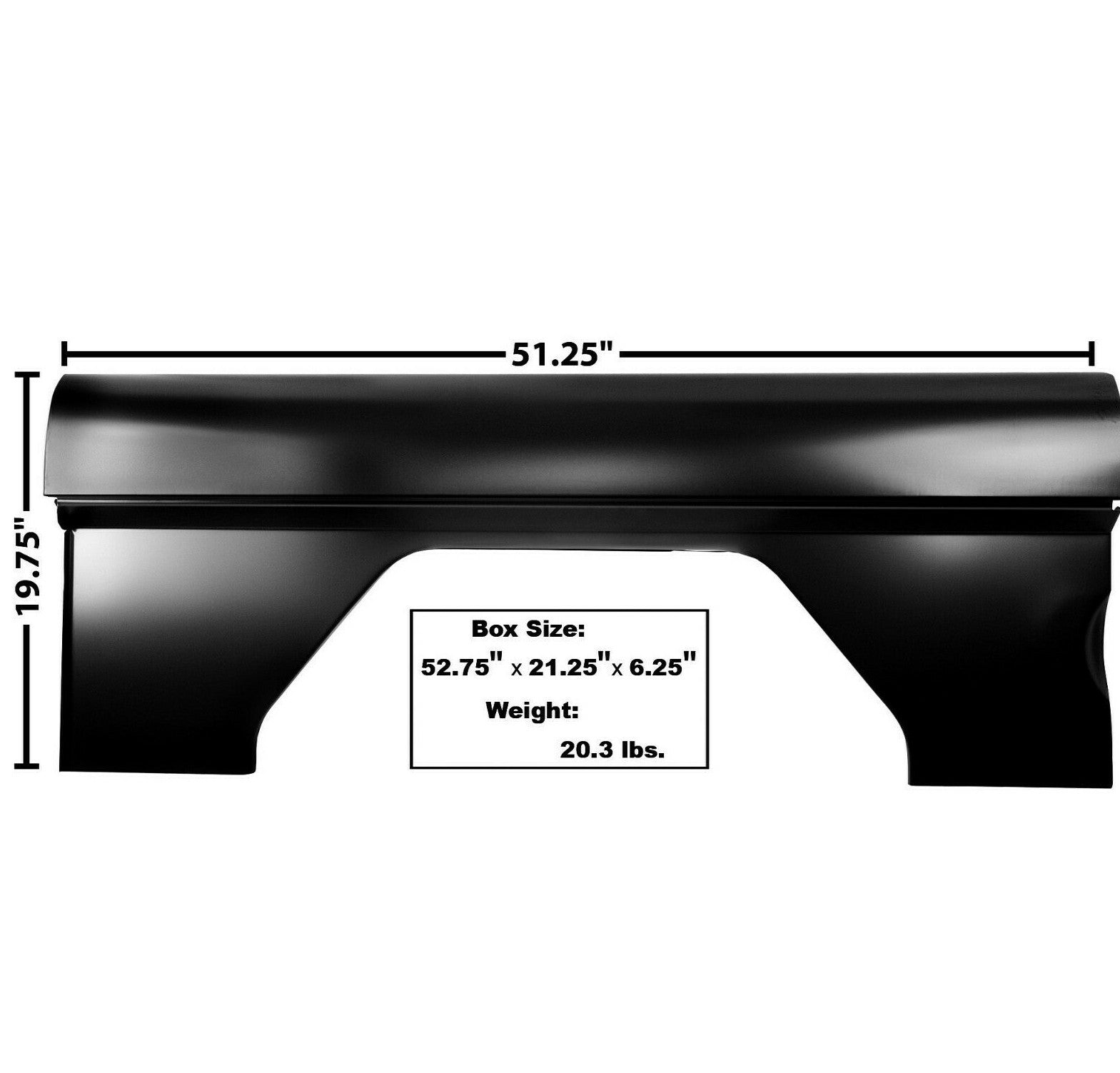 1966~1977 Bronco Quarter Bed Panel Right Passenger Side EDP Steel Dynacorn