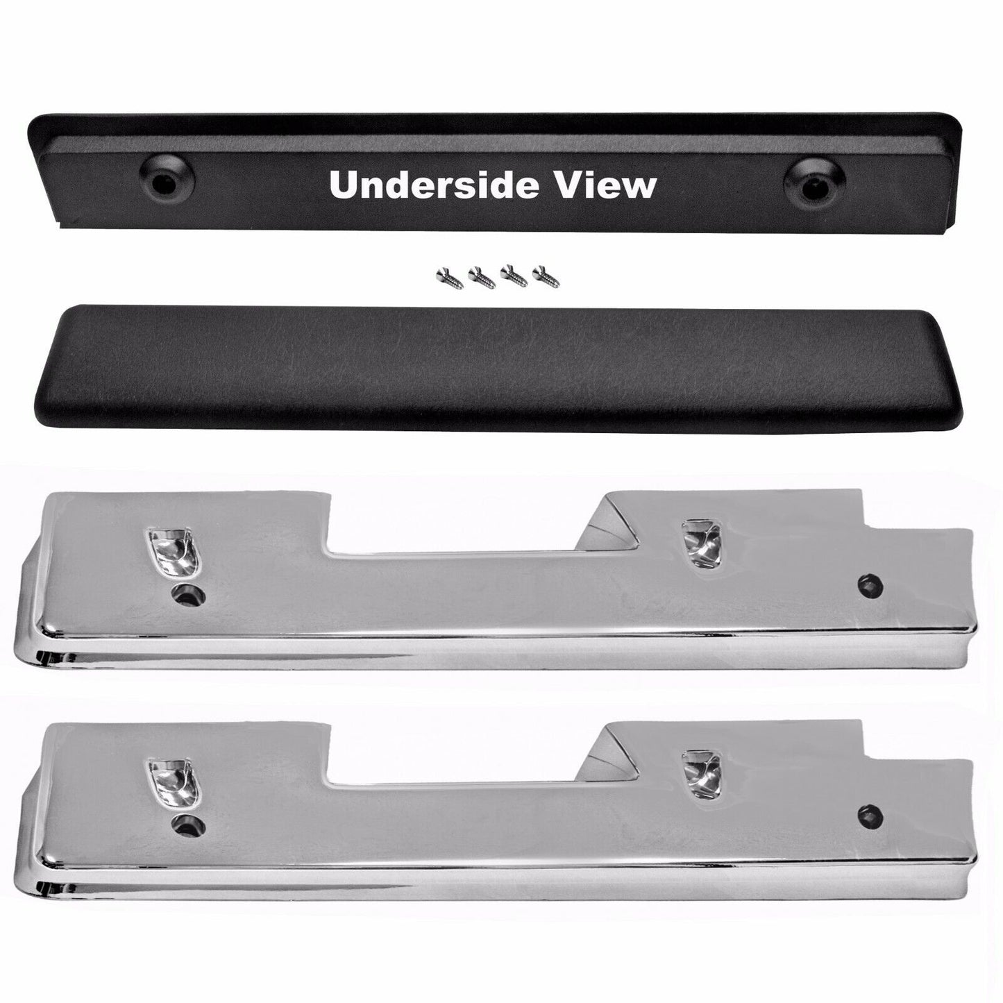 1962 1963 1964 Chevy Impala Door Arm Rest Chrome Bases & Pads Right & Left Side