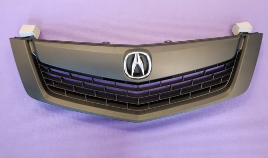 Fits ACURA TSX 09-10 Front Bumper Upper Grille All Black w/ MOULDING w/ Emblem
