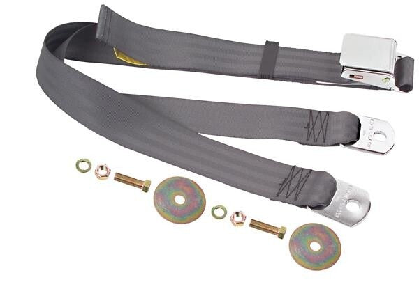 SEAT BELT DARK GRAY 74" LIFT BUCKLE LATCH FORD MUSTANG