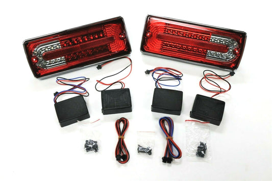Fits 1990~2011 Mercedes Benz G Class W463 LED Tail Lamp Chrome RIM Red White