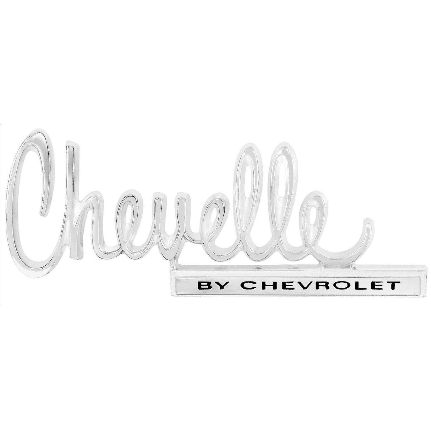 1970 Chevelle Trunk Emblem Scrip "Chevelle BY CHEVROLET" Chrome