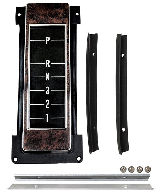 CONSOLE TRANS INDICATOR PANELW/LENS SEALING STRIPS 3SPD AUTO 1971-72 CHEVELLE/EL