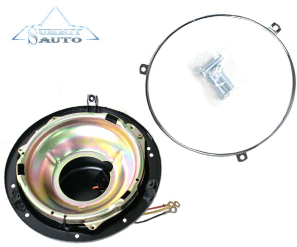 1955-57 Chevy Pickup Truck Headlight Headlamp Housing Bucket & Retainer Ring