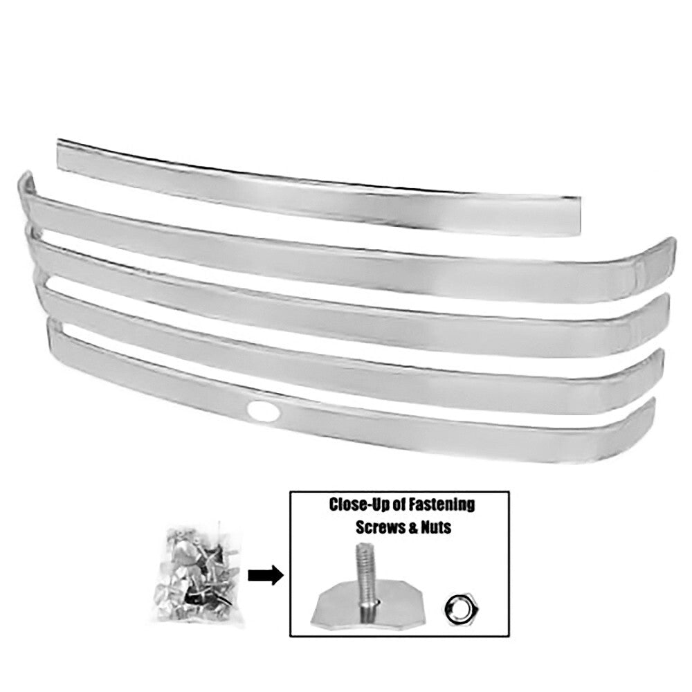 CHROME GRILLE BAR STAINLESS 1948-50 FORD TRUCK W/ CRANK HOLE 5PCS