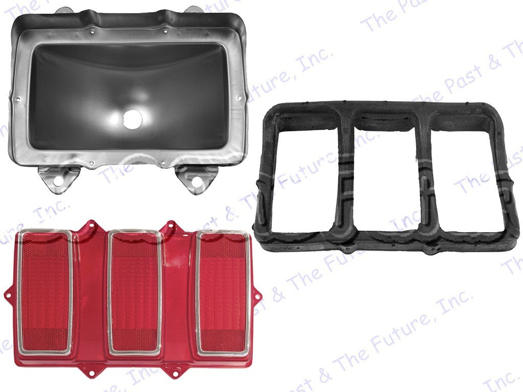 Tail Lamp Light Housing w/ Lens &Seal Gasket - 3 PCS Set 69 Mustang MSTL69-1+2+3