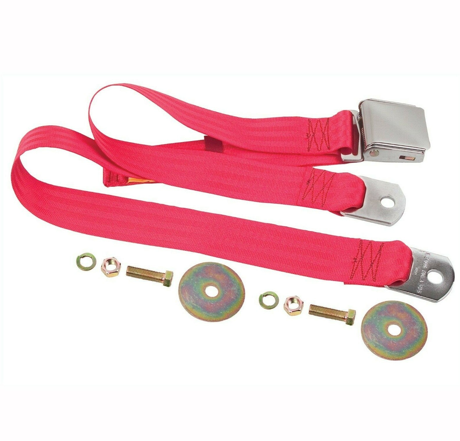Universal 60" Seat Belt - Bright Red Lift Buckle Latch