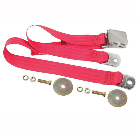 Universal 60" Seat Belt - Bright Red Lift Buckle Latch