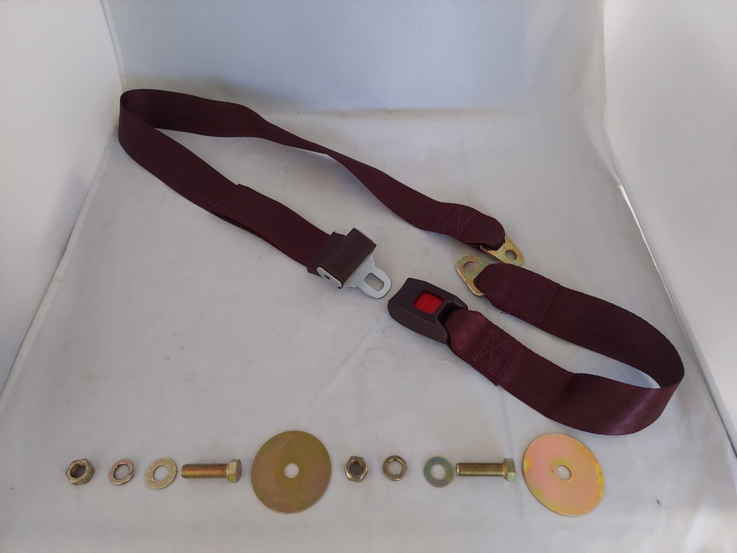 SEAT BELT MAROON 60" PUSH BUTTON LATCH CHEVEROLET CAMARO