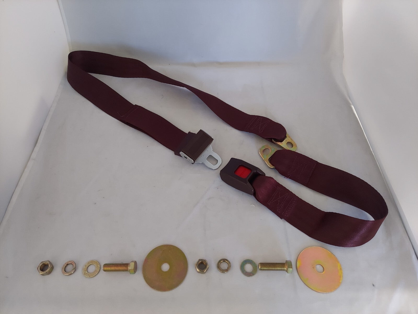 SEAT BELT MAROON 60" PUSH BUTTON LATCH CHEVEROLET CAMARO