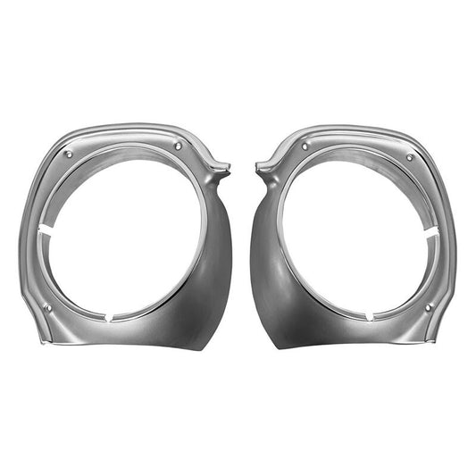 HEADLIGHT BEZEL 1970-77 FORD MAVERICK (CHROME & SLIVER ) PAIR