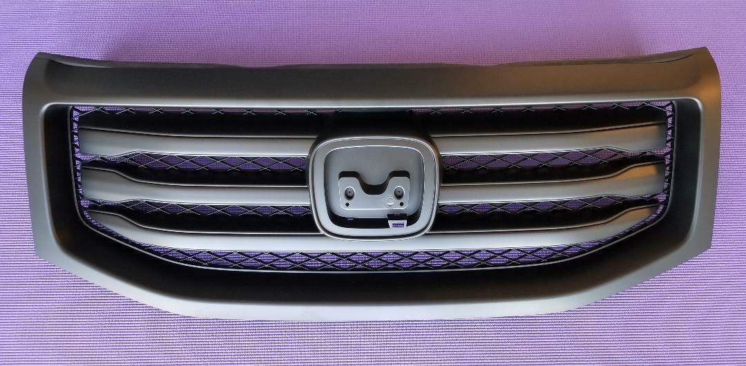 Fit 2012-2015 Honda Pilot All Black Grill Grille Textured w/ ALL Black Molding