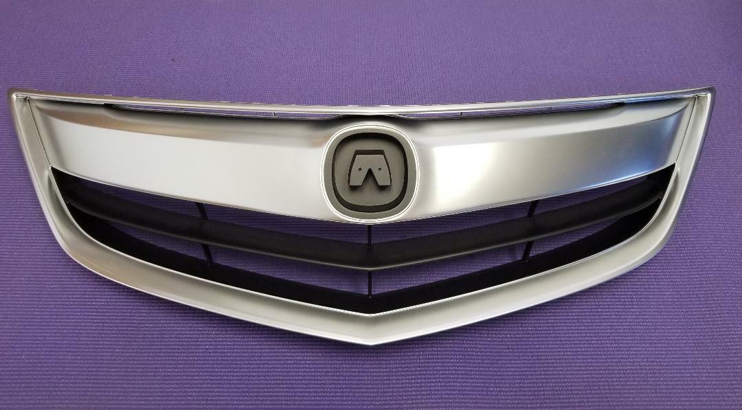 Fit ACURA ILX / HYBRID 13 14 15 Front Upper Satin Nickel Grill Grille w Molding