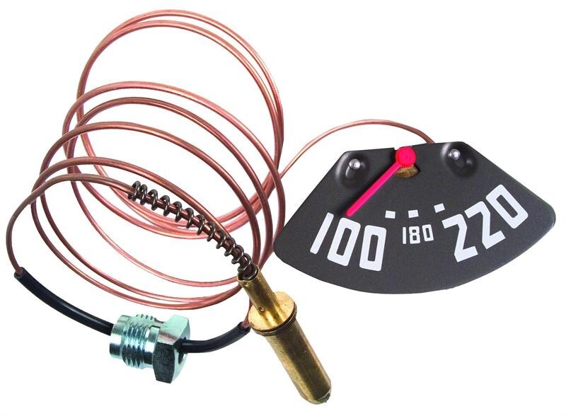 TEMPERATURE GAUGE 1947-49 CHEVY TRUCK 8 CLY LENGHT LINE W/RED NEEDLE