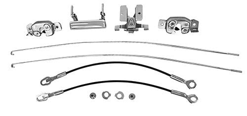 TAILGATE LOCK SET 1987-96 FORD TRUCK STYLE SIDE (CHROME HANDLE, ROD, LATC, CABLE
