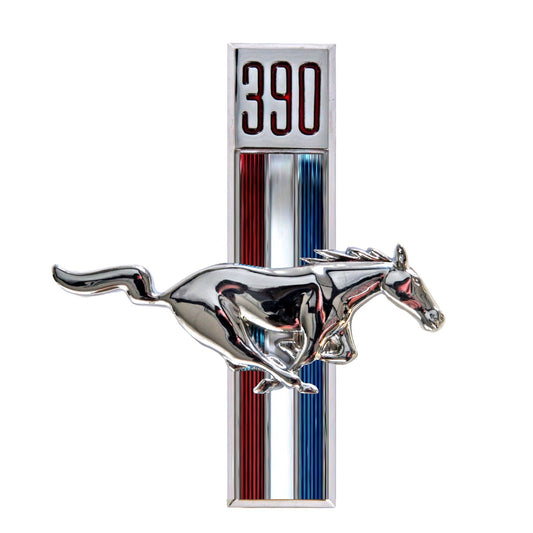 1967 1968 Mustang Fender Emblem 390 Running Horse Right Passenger Side Dynacorn