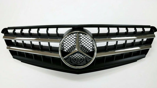 Fits 2008~2012 Mercedes Benz C Class W204 CL Grille Matted Plain BLK