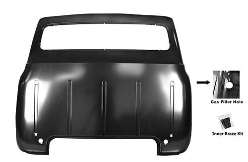 CAB BACK PANEL ASSEMBLY 1956 FORD TRUCK (SMALL WINDOW) W/ GAS HOLE W/BRACE KIT