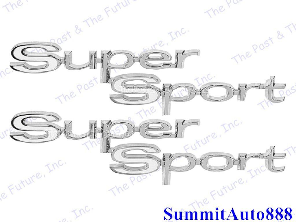 Chevelle & El Camino Quarter Emblem - Super Sport / SS - Chrome / White CVEM67-4