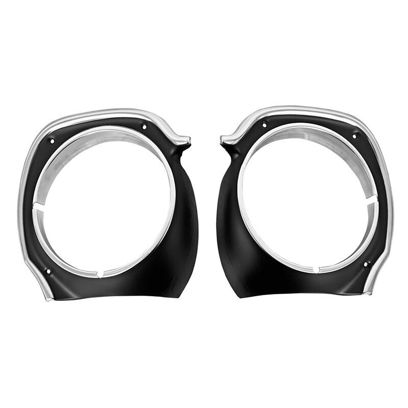 HEADLIGHT BEZEL 1970-77 FORD MAVERICK (BLACK & CHROME) PAIR
