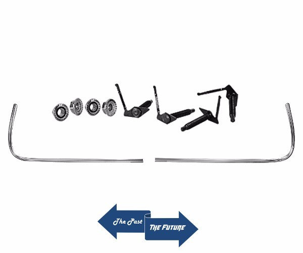 Stainless Steel Grille Grill Molding (Narrow) with Clips - Pair Right & Left