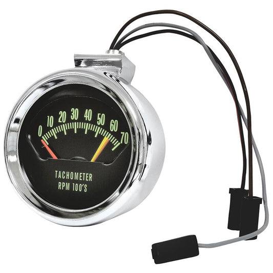 TACHOMETER CHROME 6200 REDLINE 1966 CHEVELLE/EL CAMINO