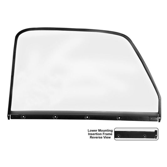 DOOR GLASSWINDOW LH DRIVER SIDE CHEVROLET TRUCK - W/BLACK FRAME TRIM
