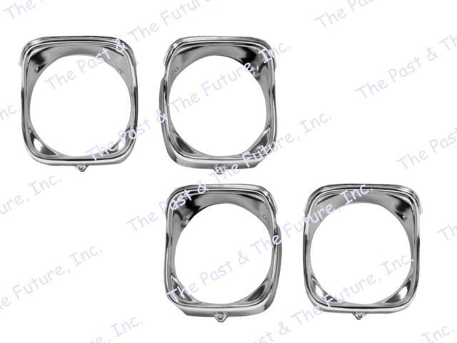 1968 68 Chevelle El Camino Headlamp Headlight Bezel RH + LH Pair 4 PCS 