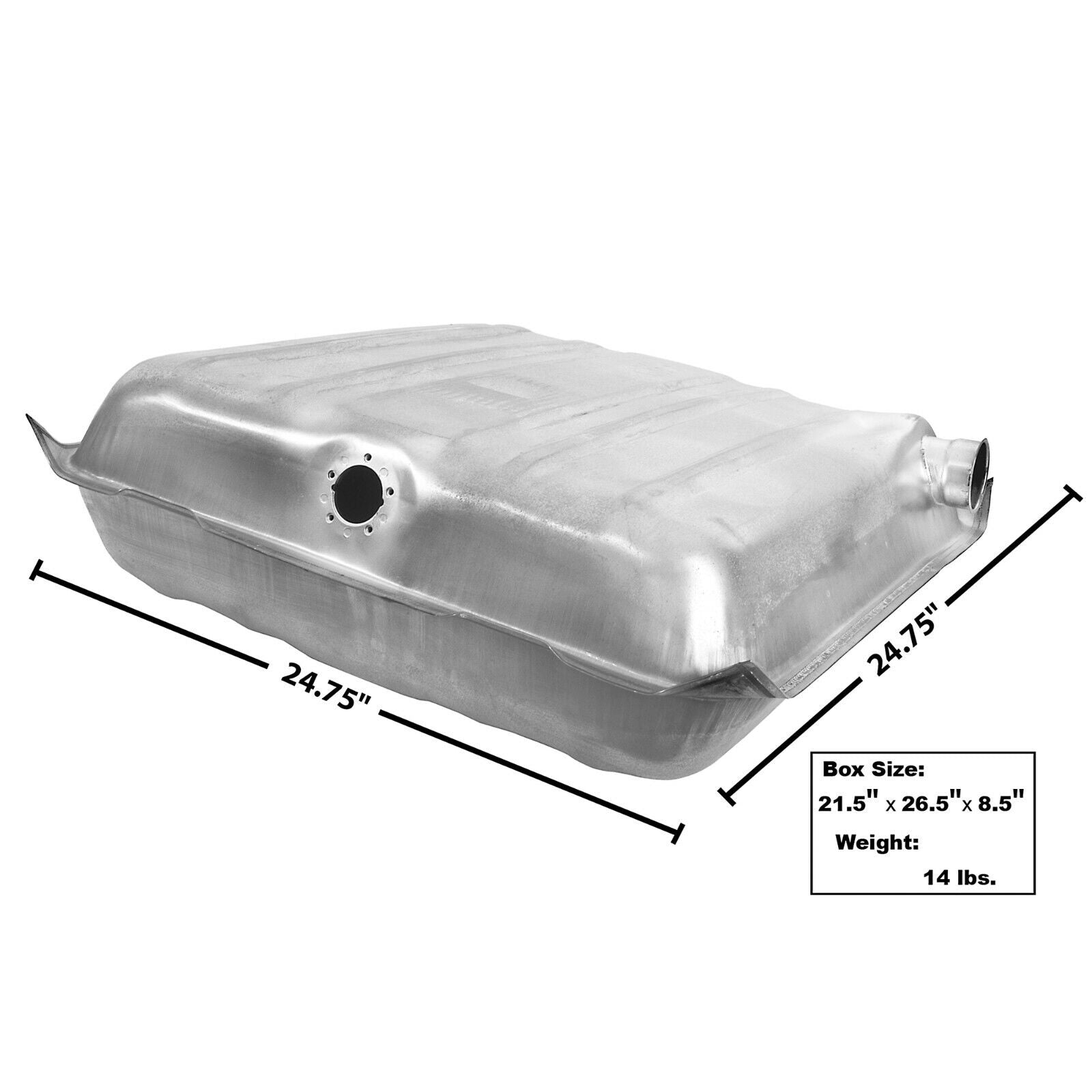 1955 1956 Chevrolet Full Size Chevy Fuel Gas Tank Stainless Square Corner