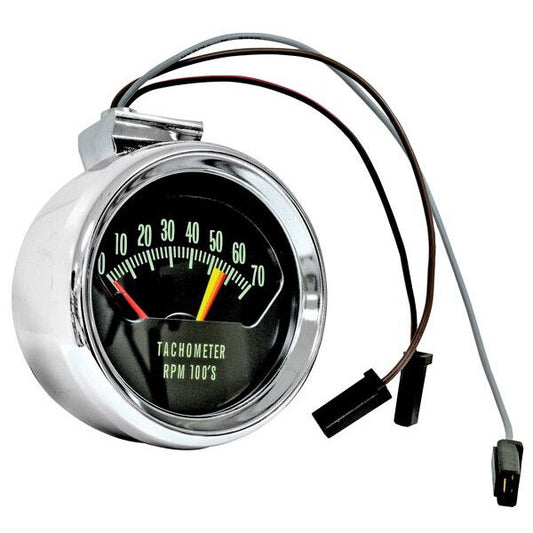 Console Tachometer Chrome 5600 Red Line Dynacorn 1966 Chevelle El Camino 
