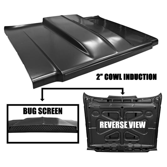 HOOD 2" COWL INDUCTION 1979-80 CHEVROLET TRUCK W/BUG SCREEN