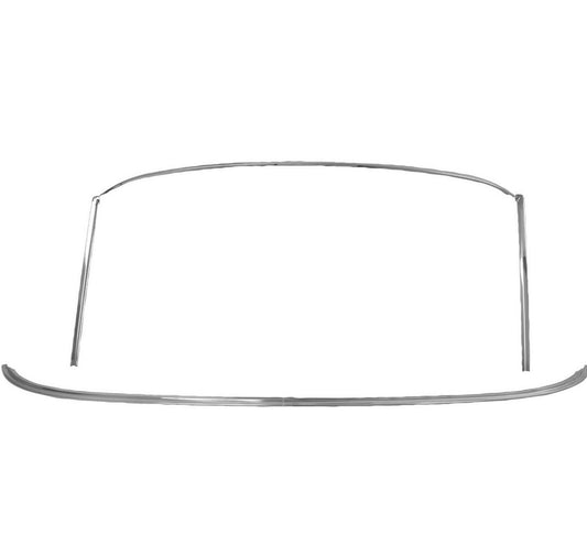 1969 1970 Mustang Windshield Molding - Fastback - Polished Aluminum 5 PCS Set