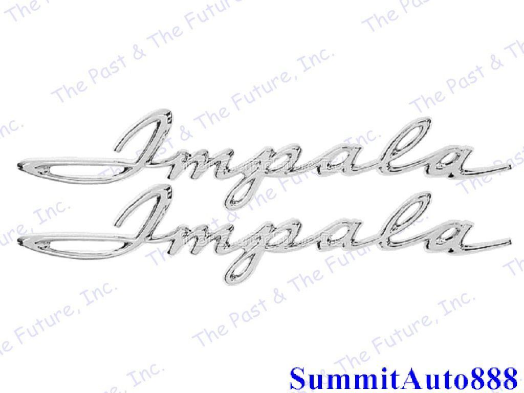 1962 62 Chevy Impala Rear Quarter Script Emblem - IMPALA - Pair / 2 PCS IMEM62-6