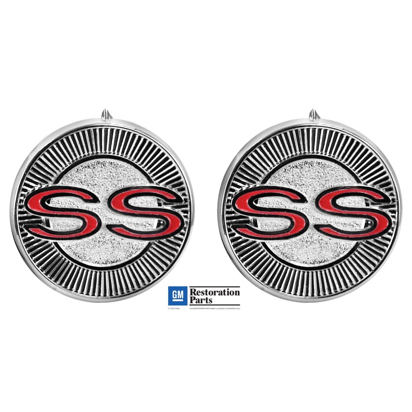 1965 65 Chevy Impala Door Panel Emblem - Pair GM Licensed