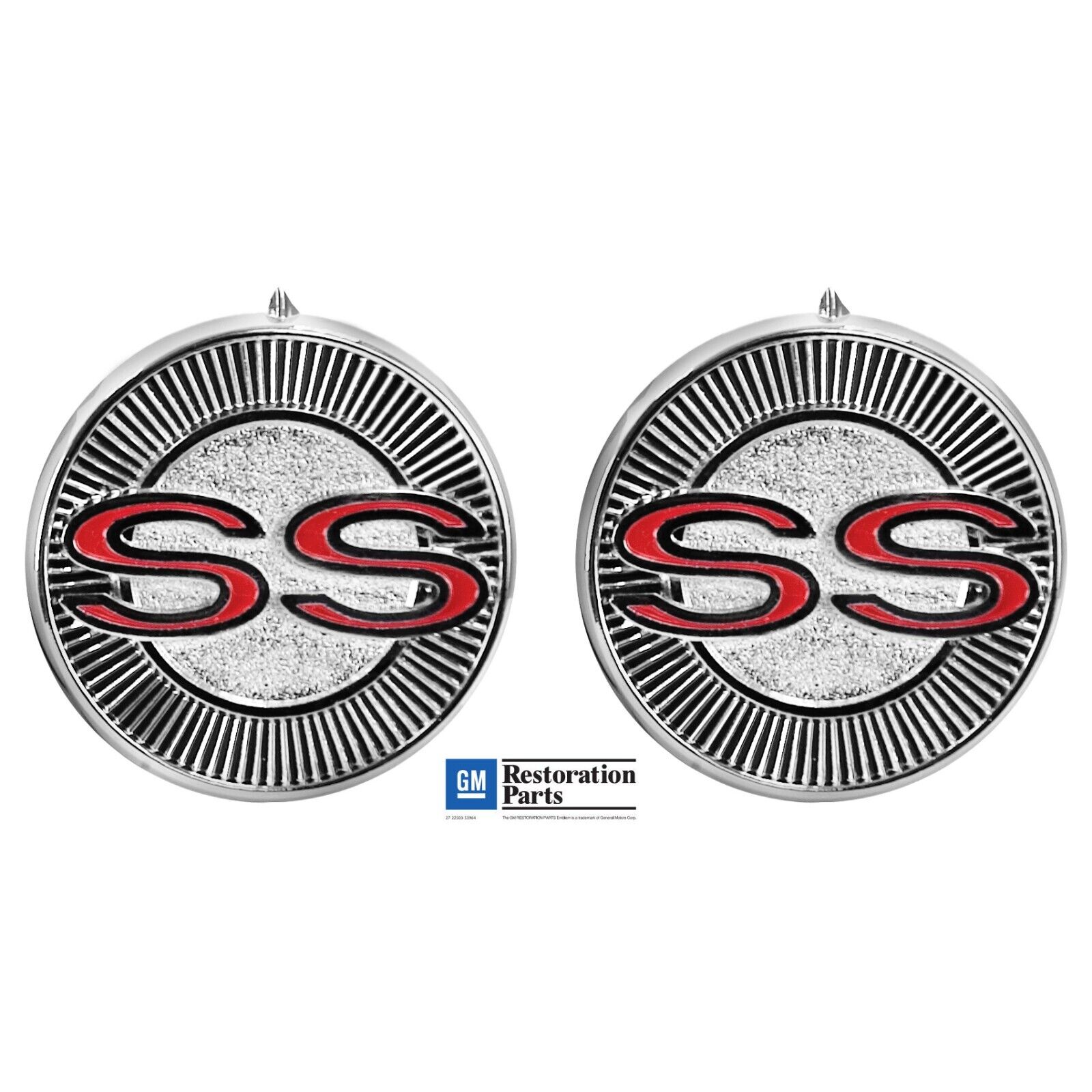 1965 65 Chevy Impala Door Panel Emblem - Pair GM Licensed