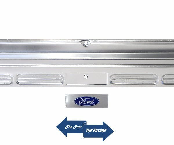 STAINLESS Door Sill Scuff Plates with Ford Decal Pair 65-68 Mustang Convertible