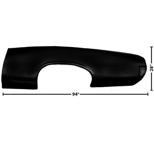 1966~1967 GTO Quarter Panel Skin Left Side EDP Coated Steel Dynacorn