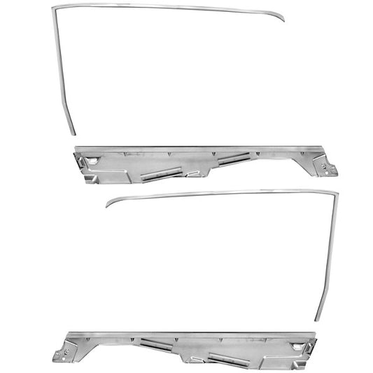 1965 1966 Mustang Convertible Door Window Glass Frame Pair / Right & Left Side