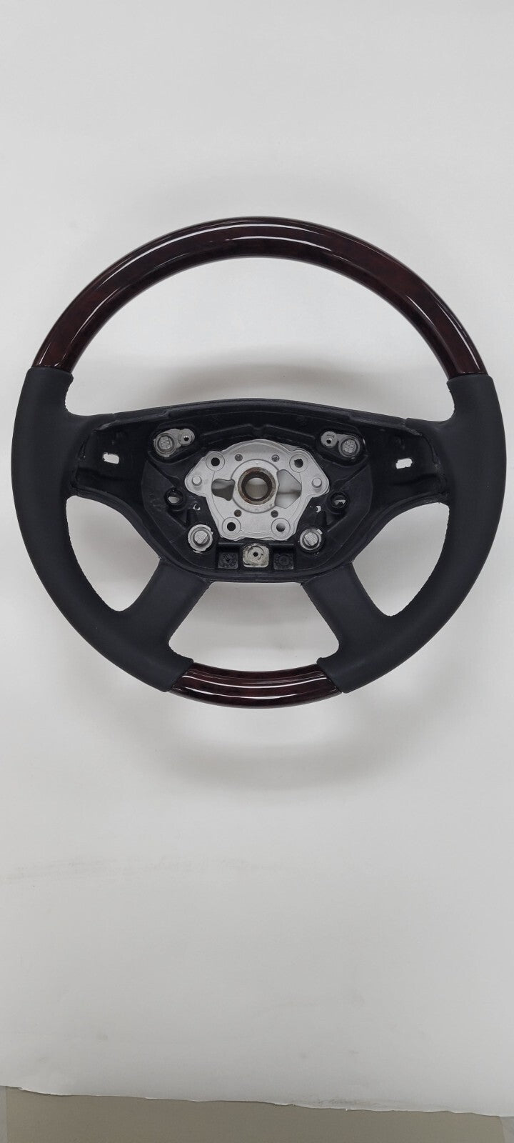 For ​Mercedes Benz W221 S Class Steering Wheel Dark Walnut / Black Leather