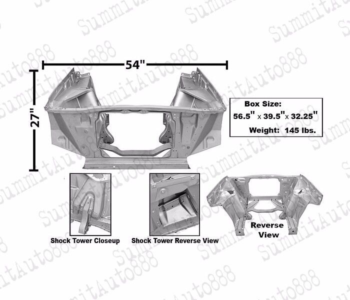 1966~1967 Nova Shock Tower Apron Radiator Support Assembly