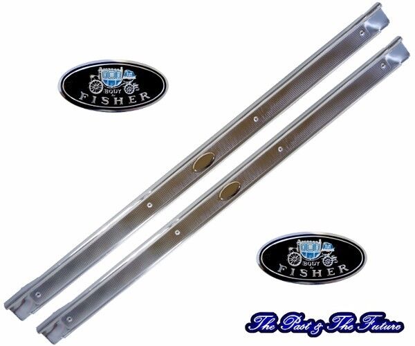 1964 65 66 67 Chevelle El Camino GTO STAINLESS Sill Scuff Plates Pair Ribs Style