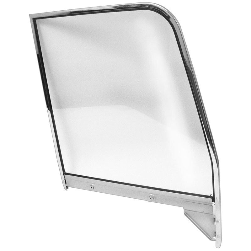 DOOR WINDOW FRAME W/GLASS LH 1955-59 CHEVROLET TRUCK (CHROME FRAME)