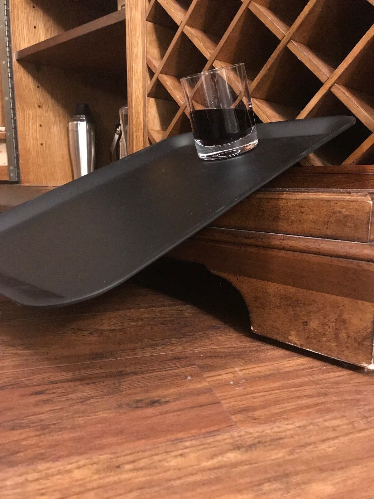 Plateful USA Black Melamine Non-Slip Serving Dining Food Tray Plates 13X10" 6PCS