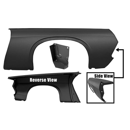 FRONT FENDER RH 1969-70 MERCURY COUGAR CUSTOM - (W/O HOLES)