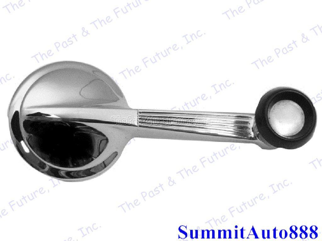 Chevy Window Crank Single Arm Black Knob w/ Chrome Button - 1 PC CVWC64-1