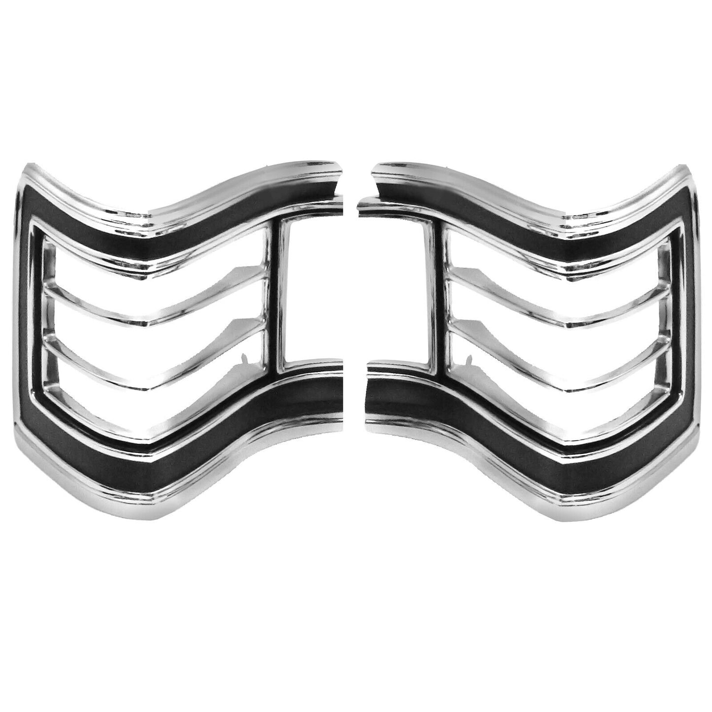 1967 67 Chevy Chevelle Tail Lamp Light Bezel Pair 2 PCS Chrome Metal CVTL67-3