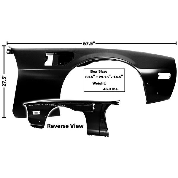 1970 71 72 73 74 75 76 77 78 79 80 81 Pontiac Trans Am Fender Right w/Light Hole