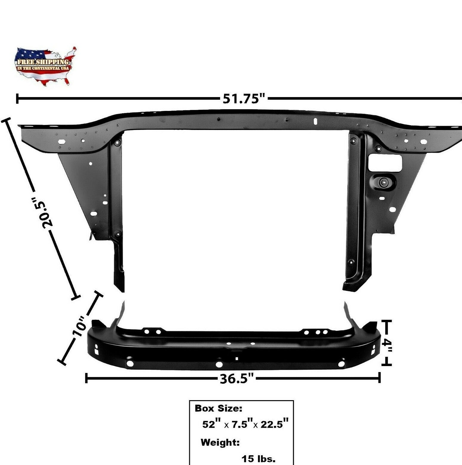 1970~1974 Barracuda Challenger Radiator Support w/ Lower Support Brace Dynacorn