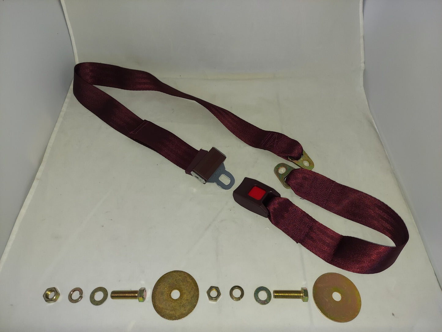 SEAT BELT MAROON 60" PUSH BUTTON LATCH CHEVEROLET CAMARO